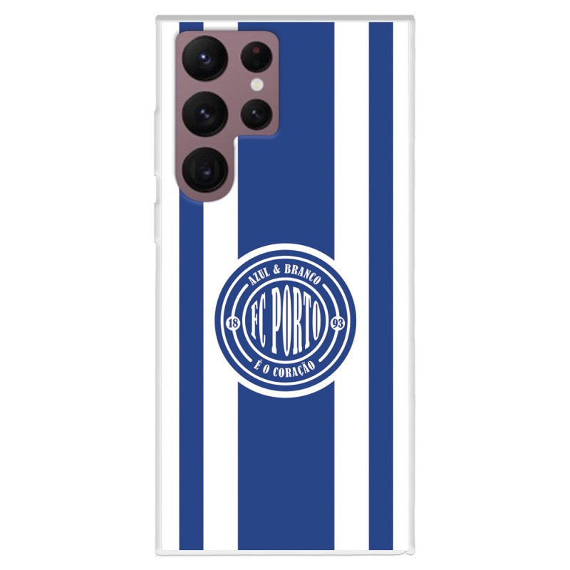 Funda para Samsung Galaxy S22 Ultra del Fútbol Club Oporto Escudo Escudo y Rayas  - Licencia Oficial Fútbol Club Oporto