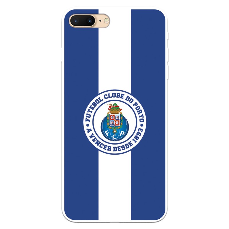 Funda para iPhone 7 Plus del Fútbol Club Oporto Escudo Rayas Azul y blanco  - Licencia Oficial Fútbol Club Oporto