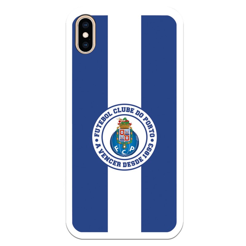 Funda para iPhone XS Max del Fútbol Club Oporto Escudo Rayas Azul y blanco  - Licencia Oficial Fútbol Club Oporto