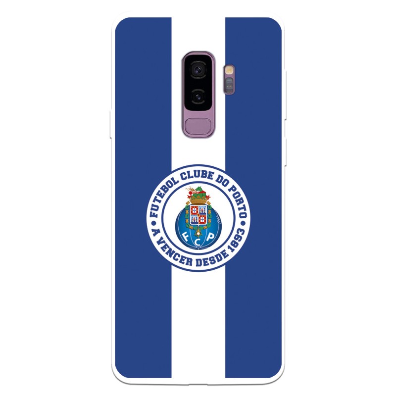 Funda para Samsung Galaxy S9 Plus del Fútbol Club Oporto Escudo Rayas Azul y blanco  - Licencia Oficial Fútbol Club Oporto