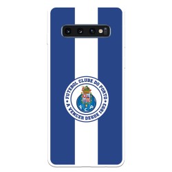 Funda para Samsung Galaxy S10 Plus del Fútbol Club Oporto Escudo Rayas Azul y blanco  - Licencia Oficial Fútbol Club Oporto