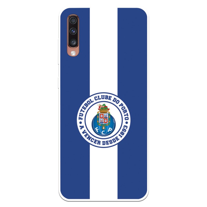 Funda para Samsung Galaxy A70 del Fútbol Club Oporto Escudo Rayas Azul y blanco  - Licencia Oficial Fútbol Club Oporto