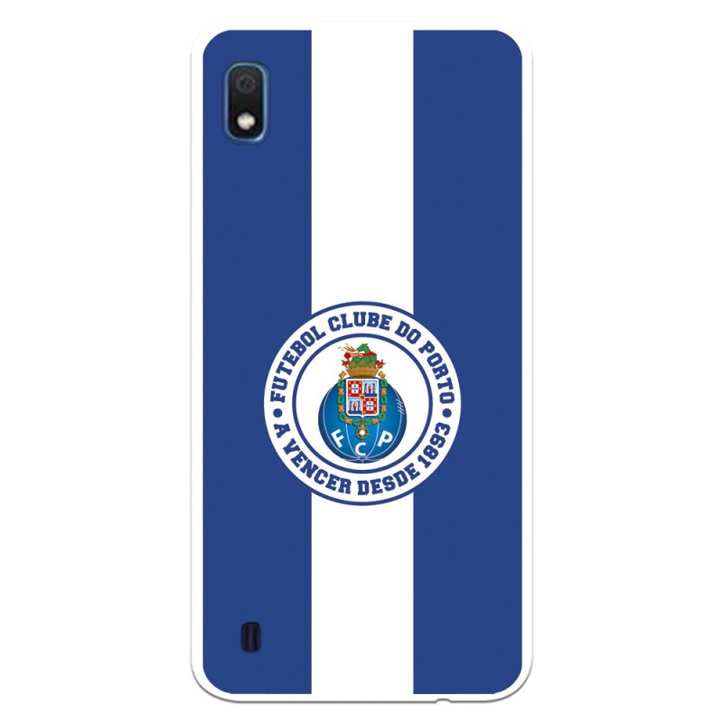 Funda para Samsung Galaxy A10 del Fútbol Club Oporto Escudo Rayas Azul y blanco  - Licencia Oficial Fútbol Club Oporto