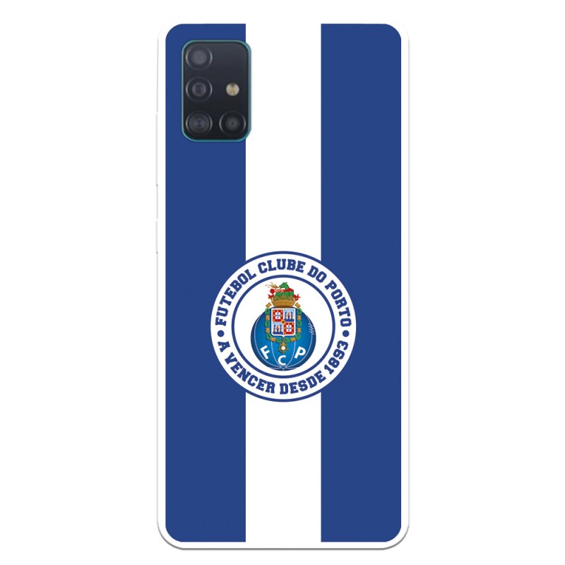 Funda para Samsung Galaxy A51 del Fútbol Club Oporto Escudo Rayas Azul y blanco  - Licencia Oficial Fútbol Club Oporto