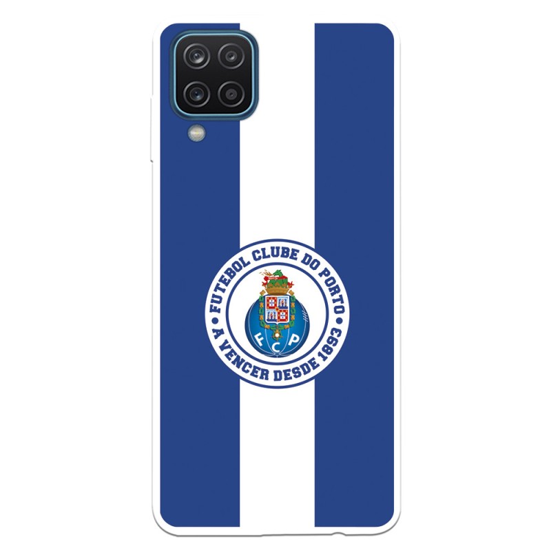 Funda para Samsung Galaxy A12 del Fútbol Club Oporto Escudo Rayas Azul y blanco  - Licencia Oficial Fútbol Club Oporto