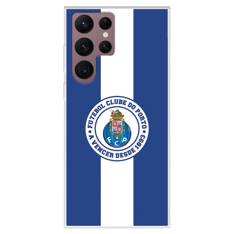 Funda para Samsung Galaxy S22 Ultra del Fútbol Club Oporto Escudo Rayas Azul y blanco  - Licencia Oficial Fútbol Club Oporto