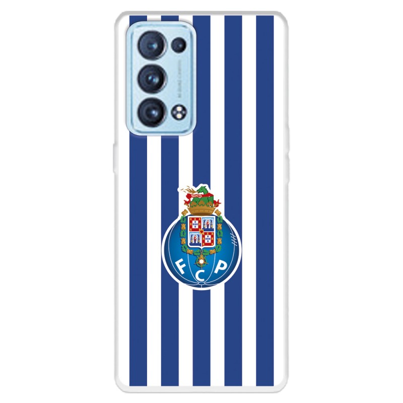 Funda para Oppo Reno6 Pro del Fútbol Club Oporto Escudo Rayas  - Licencia Oficial Fútbol Club Oporto