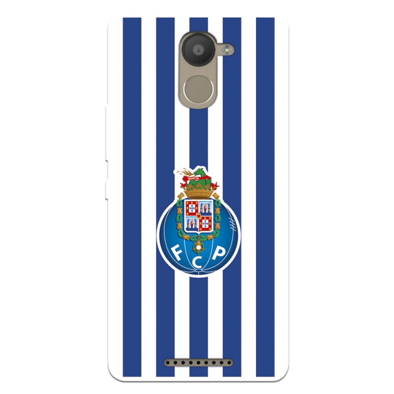 Funda para BQ Aquaris U Plus del Fútbol Club Oporto Escudo Rayas  - Licencia Oficial Fútbol Club Oporto