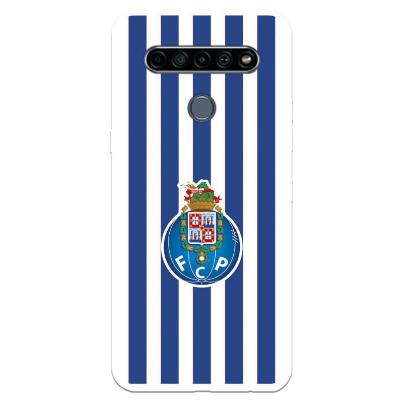 Funda para LG K61 del Fútbol Club Oporto Escudo Rayas  - Licencia Oficial Fútbol Club Oporto