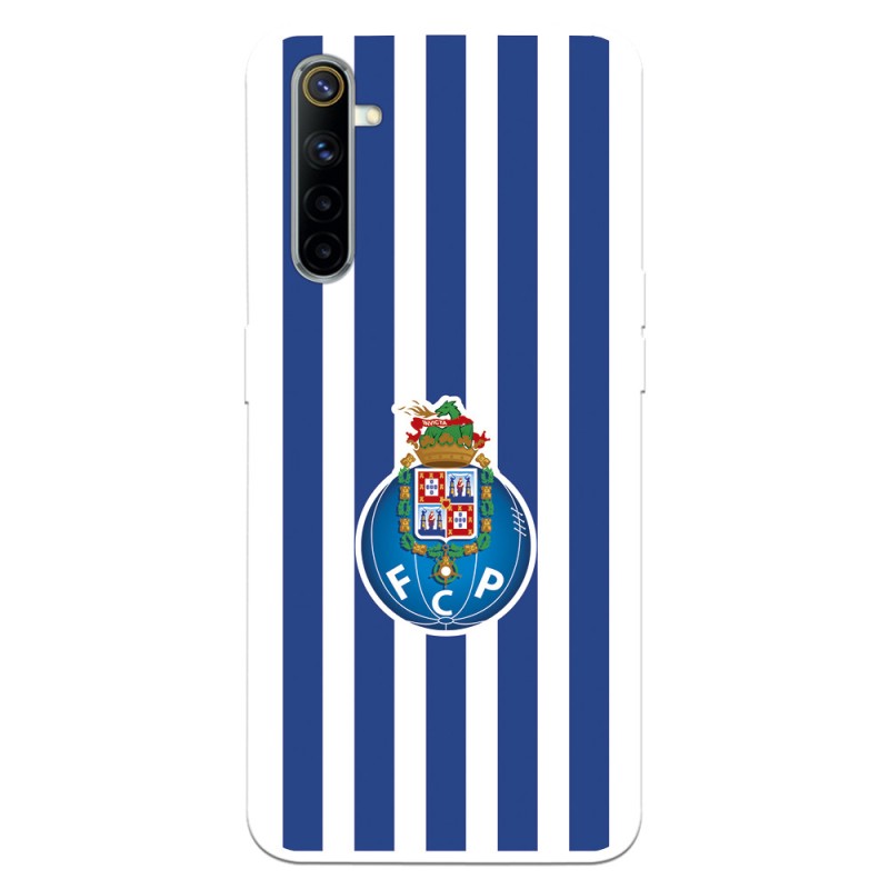 Funda para Realme 6 del Fútbol Club Oporto Escudo Rayas  - Licencia Oficial Fútbol Club Oporto