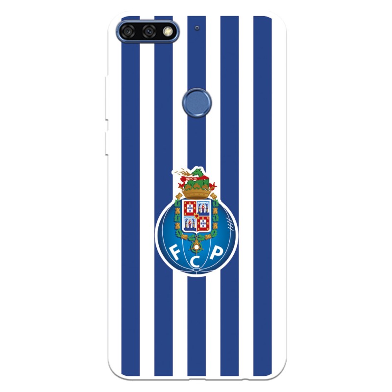 Funda para Huawei Y7 2018 del Fútbol Club Oporto Escudo Rayas  - Licencia Oficial Fútbol Club Oporto