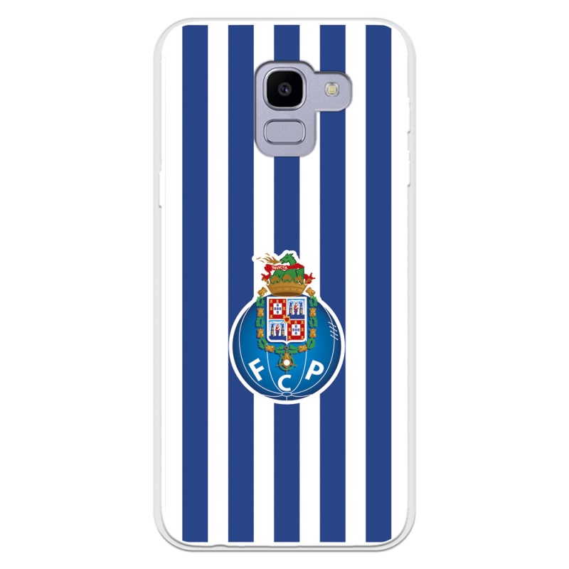 Funda para Samsung Galaxy J6 2018 del Fútbol Club Oporto Escudo Rayas  - Licencia Oficial Fútbol Club Oporto