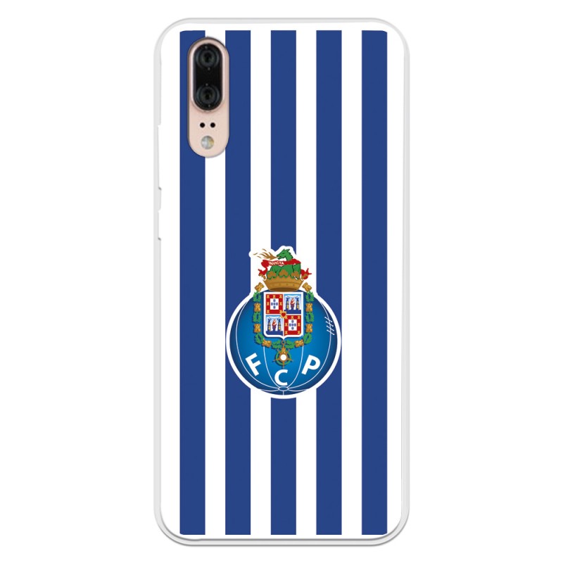 Funda para Huawei P20 del Fútbol Club Oporto Escudo Rayas  - Licencia Oficial Fútbol Club Oporto