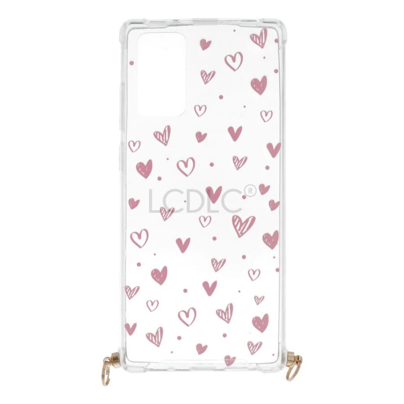 Funda Silicona Colgante Corazones para Samsung Galaxy Note20