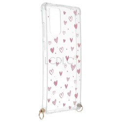 Funda Silicona Colgante Corazones para Samsung Galaxy Note20