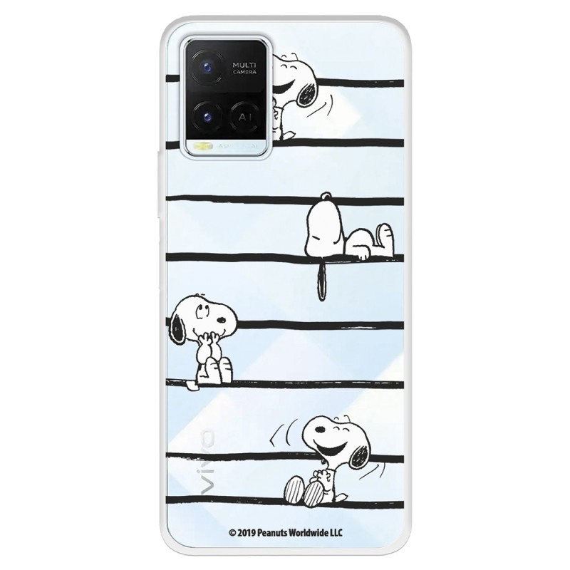 Funda para Vivo Y33s Oficial de Peanuts Snoopy rayas - Snoopy