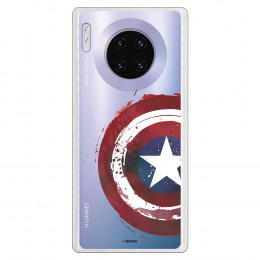 Funda para Huawei Mate 30 Pro Oficial de Marvel Capitán América Escudo Transparente - Marvel