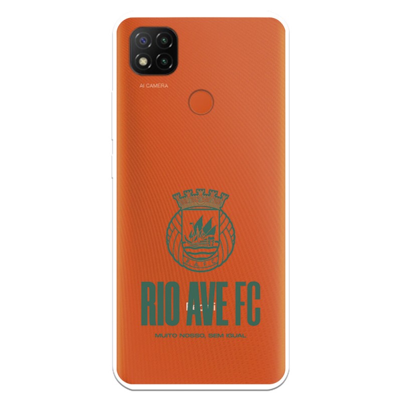 Funda para Xiaomi Redmi Note 9 Pro Oficial del Rio Ave FC Escudo Leather Case Negra - Licencia Oficial del Rio Ave FC