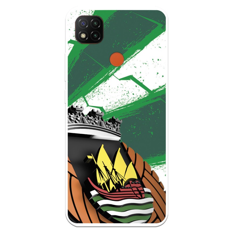 Funda para Xiaomi Redmi Note 9 Pro Oficial del Rio Ave FC Escudo Fondo Verde y Blanco - Licencia Oficial del Rio Ave FC