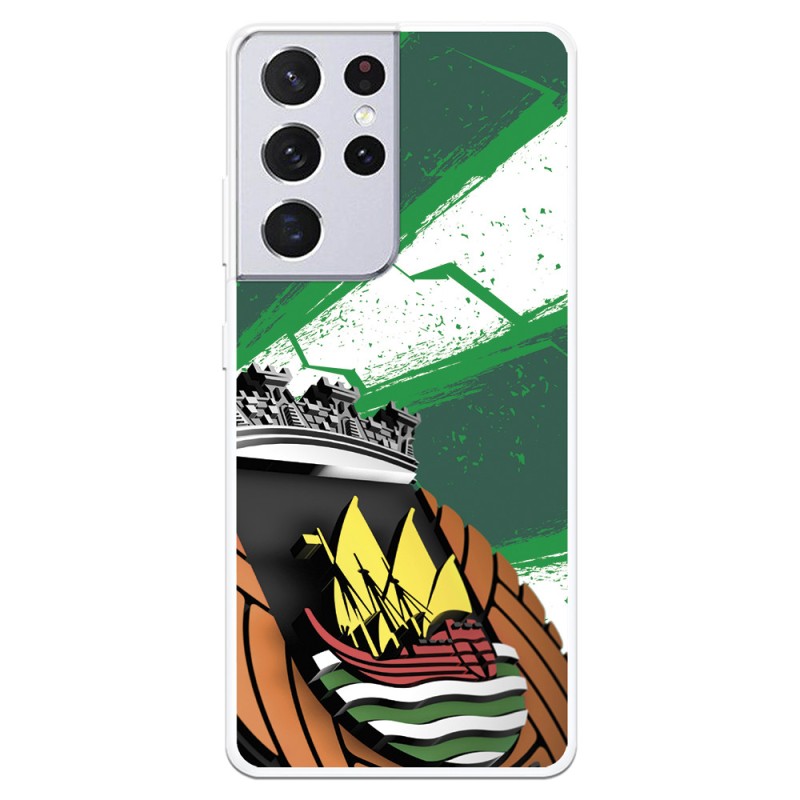 Funda para Xiaomi Redmi 9AT Oficial del Rio Ave FC Escudo Fondo Verde y Blanco - Licencia Oficial del Rio Ave FC