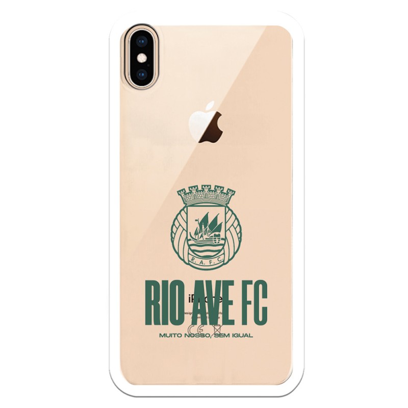 Funda para iPhone XS Max del Rio Ave FC Escudo Leather Case Negra Escudo Leather Case Negra - Licencia Oficial Rio Ave FC