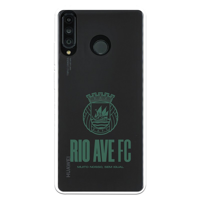 Funda para Huawei P30 Lite del Rio Ave FC Escudo Leather Case Negra Escudo Leather Case Negra - Licencia Oficial Rio Ave FC