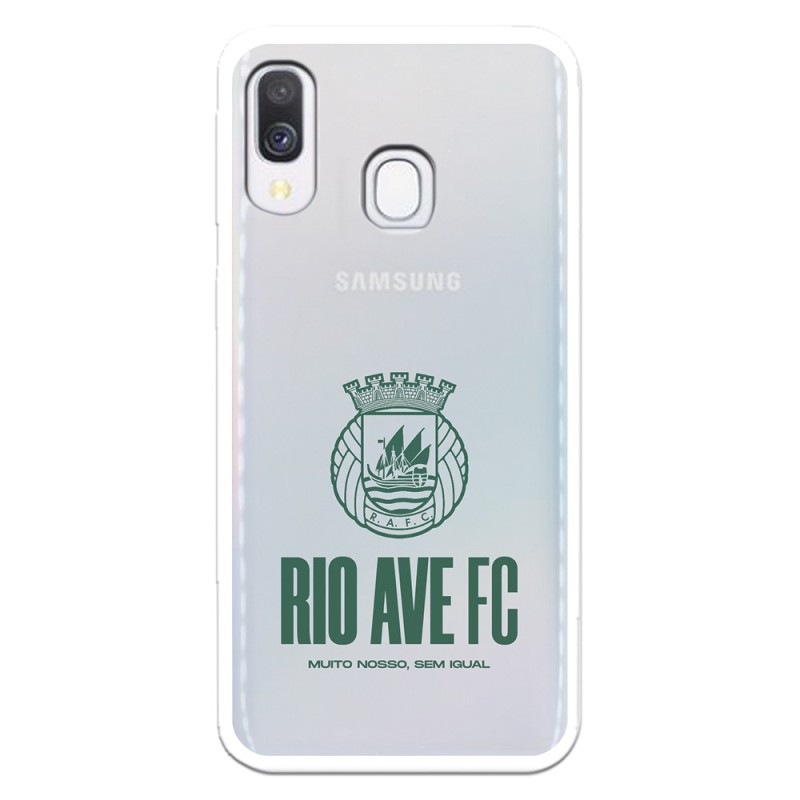 Funda para Samsung Galaxy A40 del Rio Ave FC Escudo Leather Case Negra Escudo Leather Case Negra - Licencia Oficial Rio Ave FC