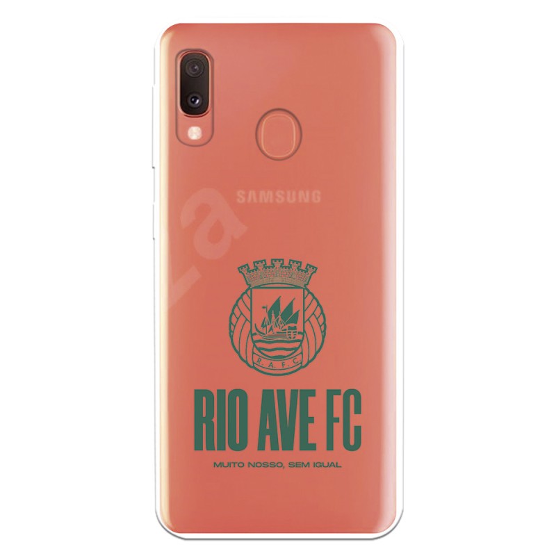 Funda para Samsung Galaxy A20e del Rio Ave FC Escudo Leather Case Negra Escudo Leather Case Negra - Licencia Oficial Rio Ave FC