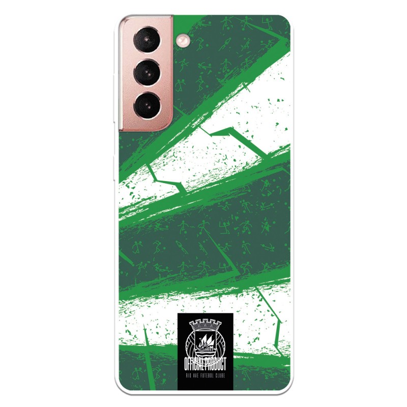 Funda para Samsung Galaxy S21 del Rio Ave FC Líneas Verdes y Blancas Líneas Verdes y Blancas - Licencia Oficial Rio Ave FC