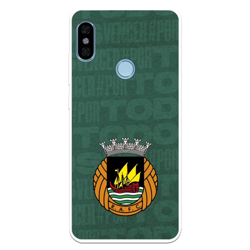 Funda para Xiaomi Redmi Note 5 Pro del Rio Ave FC Escudo Fondo Verde Escudo Fondo Verde - Licencia Oficial Rio Ave FC