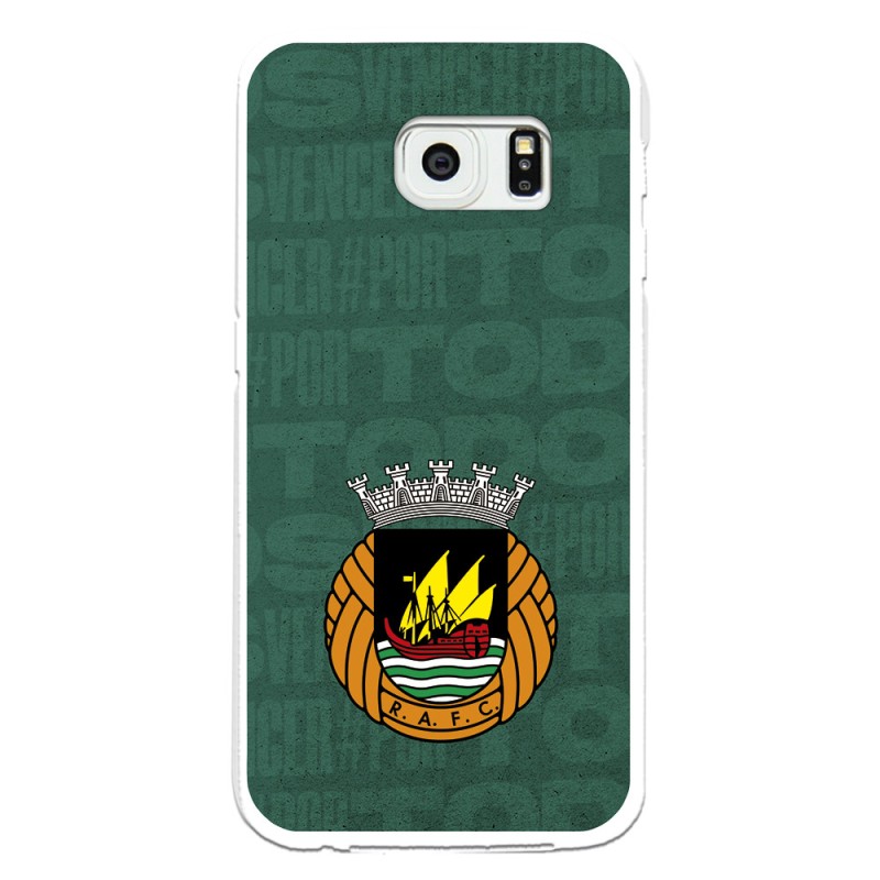 Funda para Samsung Galaxy S6 Edge del Rio Ave FC Escudo Fondo Verde Escudo Fondo Verde - Licencia Oficial Rio Ave FC