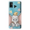 Funda para ZTE Blade A71 Oficial de Disney Dumbo Silueta Transparente - Dumbo