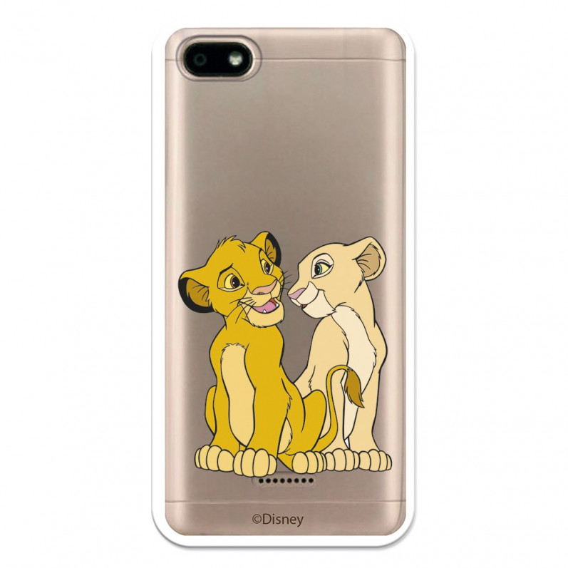 Capa Oficial Disney Simba e Nala transparente para Xiaomi Redmi 6A - O Rei Leão