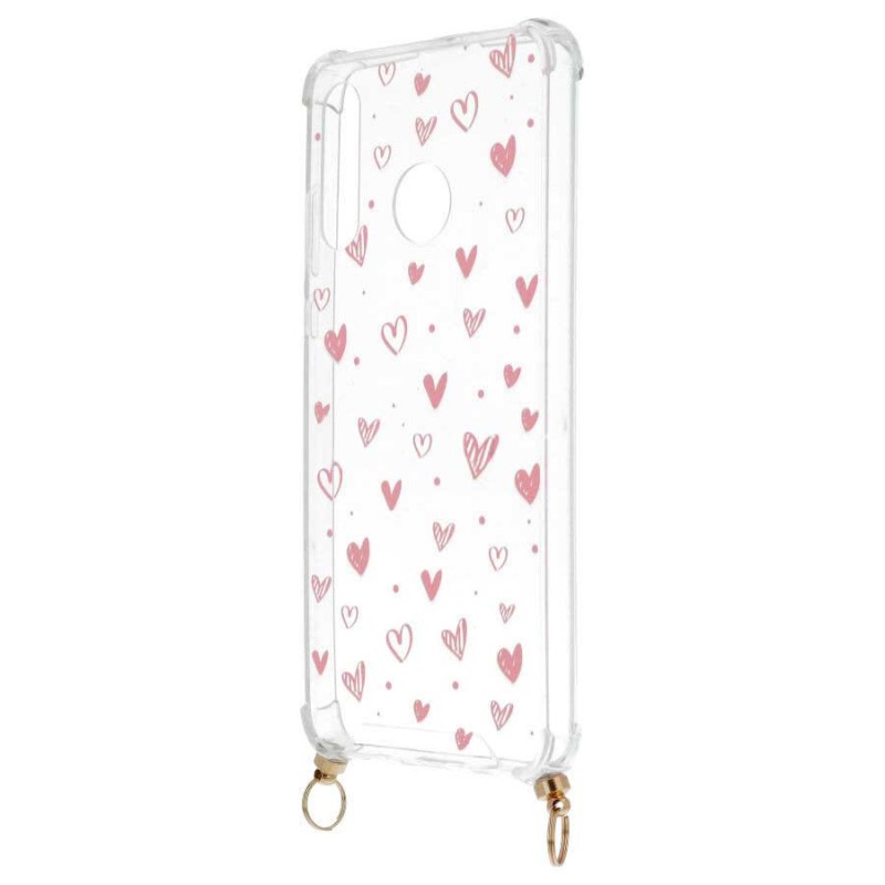 Funda Silicona Colgante Corazones para Huawei P30 Lite