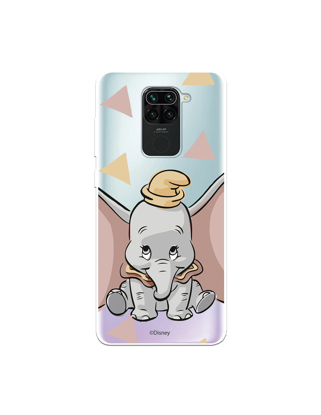Capa para Xiaomi Redmi Note 9 Oficial da Disney Dumbo Silhueta Transparente  - Dumbo