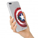 Capa para Xiaomi Redmi Note 9 Oficial da Marvel Capitão América Divisa Transparente - Marvel
