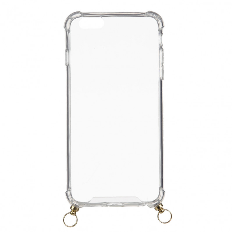 Capa silicone Suporte Cordão Transparente para iPhone 6S Plus