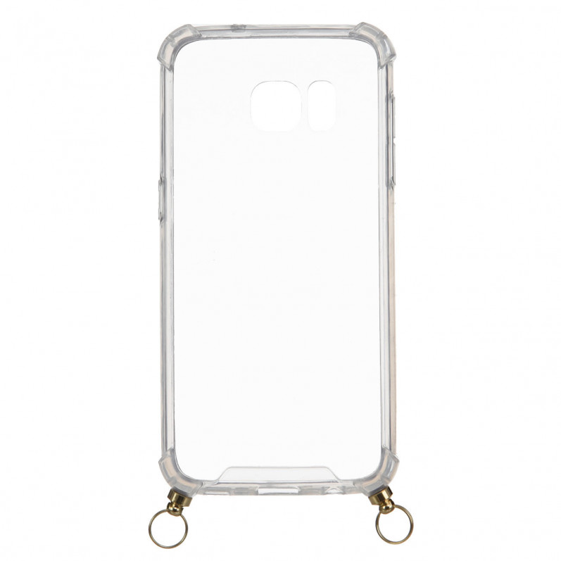 Capa silicone Suporte Cordão Transparente para Samsung Galaxy S7