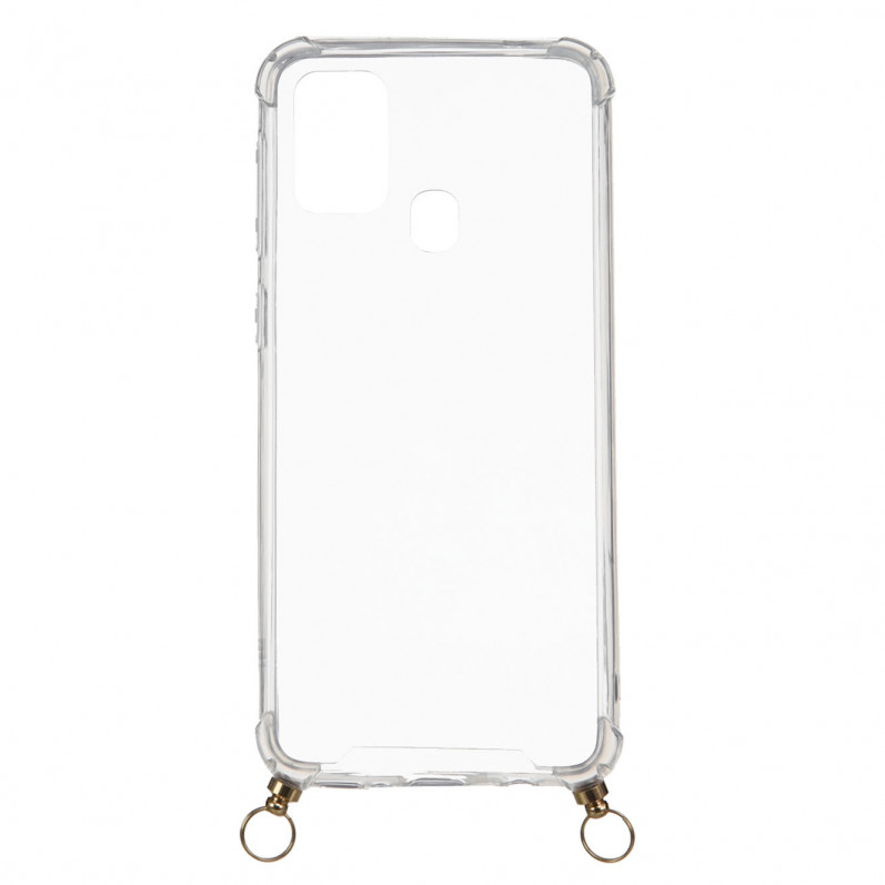 Capa silicone Suporte Cordão Transparente para Samsung Galaxy M31