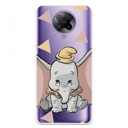 Funda para Xiaomi Redmi K30 Pro Oficial de Disney Dumbo Silueta Transparente - Dumbo