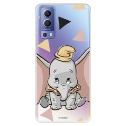 Funda para Vivo Y72 5G Oficial de Disney Dumbo Silueta Transparente - Dumbo