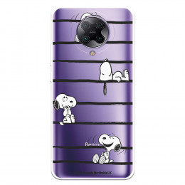 Funda para Xiaomi Redmi K30 Pro Oficial de Peanuts Snoopy rayas - Snoopy
