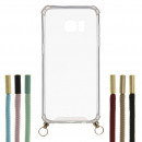 Capa silicone Suporte Cordão Transparente para Samsung Galaxy S7 Edge