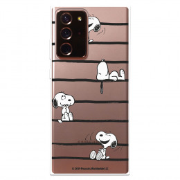 Funda para Samsung Galaxy Note 20 Plus Oficial de Peanuts Snoopy rayas - Snoopy