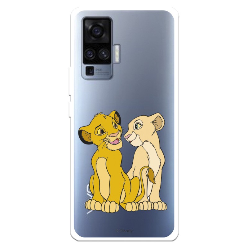 Funda para Vivo X51 Oficial de Disney Simba y Nala Silueta - El Rey León