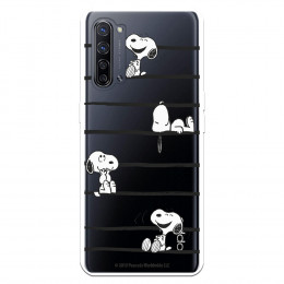 Funda para Oppo Find X2 Neo Oficial de Peanuts Snoopy rayas - Snoopy