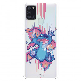 Funda para Samsung Galaxy A21S Oficial de Disney Stitch Graffiti - Lilo & Stitch