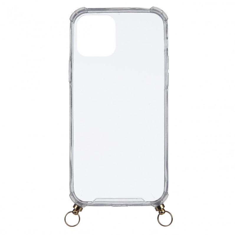 Capa silicone Suporte Cordão Transparente para iPhone 12