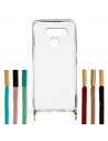 Capa silicone Suporte Cordão Transparente para LG Q60