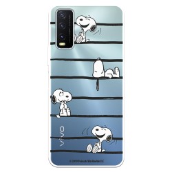 Funda para Vivo Y20S Oficial de Peanuts Snoopy rayas - Snoopy